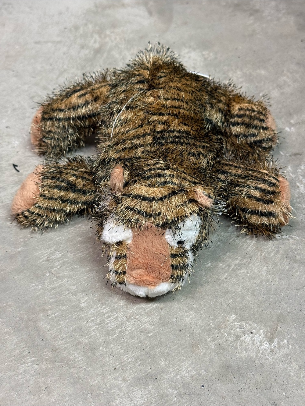 Striped Plush Tiger Small Pet Toy - Brown